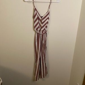 Size small jumpsuit striped pink and white brand Derek heart